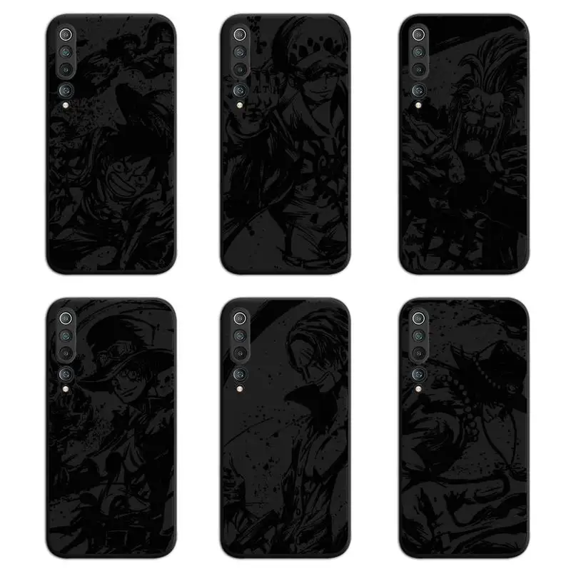 

Anime One Piece black and white Phone Case For Xiaomi Mi Note 10 Lite Mi 9T Pro xiaomi 10 CC9 9SE