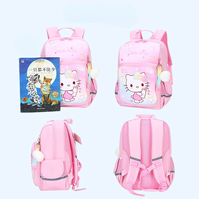 Hello Kitty Children's Schoolbag Student Backpack Spine Protection Burden Reduction Girl Lightweight Cute Backpack