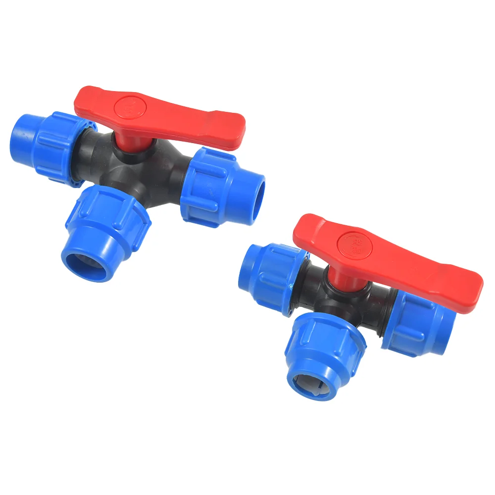 

20/25/mm PE Pipe Tee Quick Connector Valve 3-Way Garden Tap Plastic Valve T-type Water Splitter 1Pcs