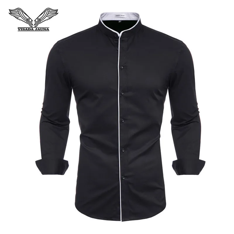 VISADA JUANA 2022 Men's Business Dress Shirts Spring Autumn Long Sleeved Male Formal Button-Down Shirt Fashion Casual Clothing