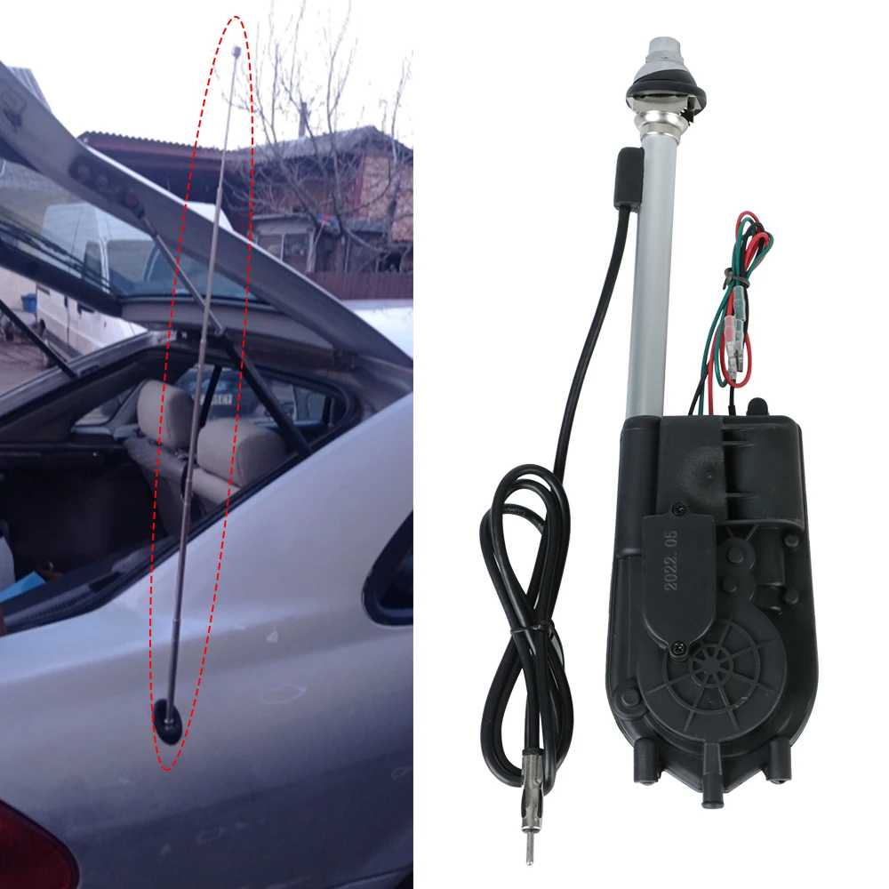 

12V Electric Antenna Automatic Telescopic Exterior Vehicle Aerials Accessories For Car Radio Audio AM FM Transmitter Universal