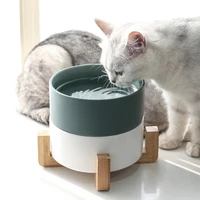 ceramic cat double food water bowls with wood stand protect the cervical spine small pet cats eat drink feeders dog accessories