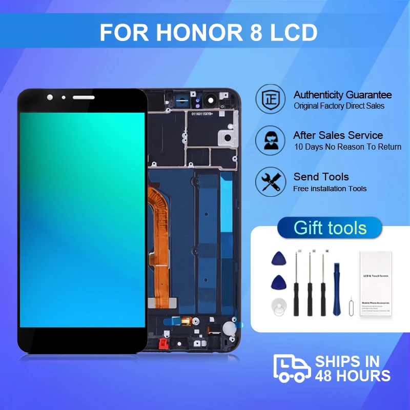 

5.2 Inch Display For Huawei Honor 8 Lcd Touch Panel Glass Screen Digitizer FRD-L19 L09 Assembly With Tools Free Ship Brand New