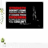 strength overcoming bodybuilding workout inspirational quotes poster wall hanging cloth decorative banner flag gym wall decor