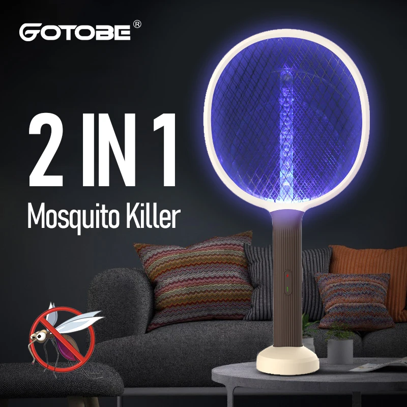

Electric Mosquito Swatter Mosquito Killer Lamp USB Rechargeable　UV Light Kill Fly Bug Zapper Killer Trap 3000V Electric Shock