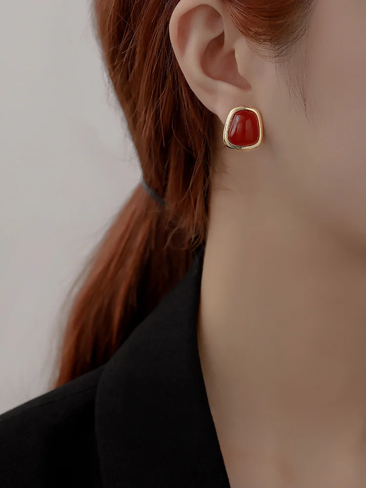 Простые и роскошные серьги из смолы геометрического цвета в Европе Америке