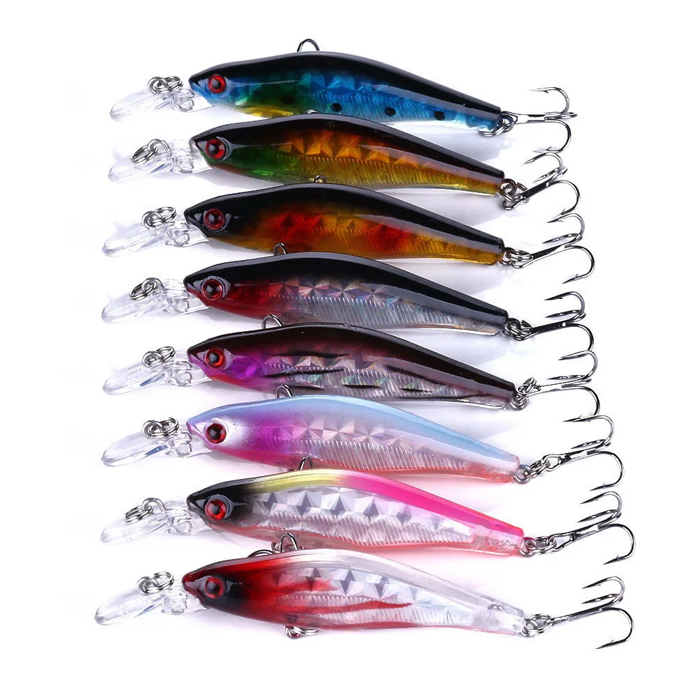 

New Minnow Fishing Lures 80mm 6.3g Wobbler Fishing Tackle 8 Colors Available Good Quality Bionic Hard Baits Treble Hooks Tackle
