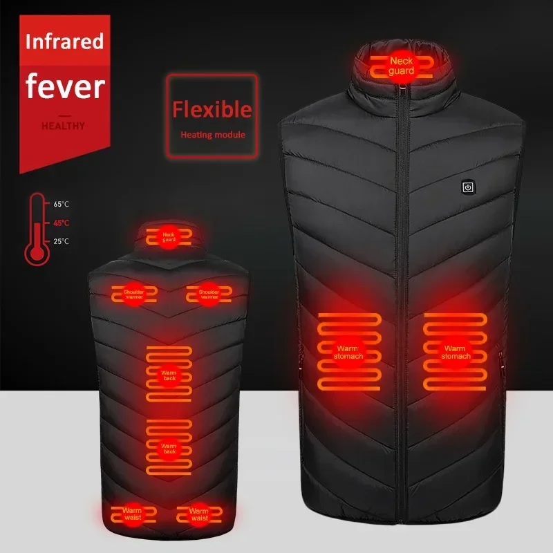

Vest Coat Comfortable Warm Electric Waterproof Heating Cotton Warmer Heated 9 Jacket Zones Heating Heated Pad Clothing