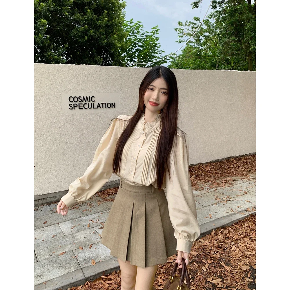 Стильная утягивающая плиссированная юбка с высокой талией женский модный костюм