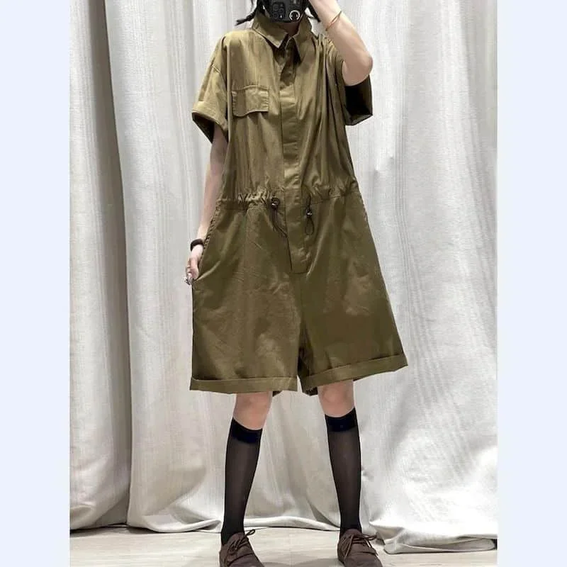 Винтажный комбинезон боди с широкими штанинами Свободная рабочая одежда высокой