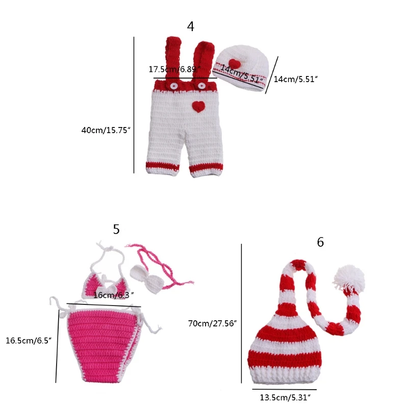 2/3 упаковки реквизит для фотосъемки новорожденных вязанная крючком вязаная