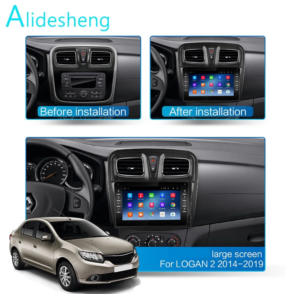 Android 10 для Renault Logan 2 Sandero 2014-2019 автомобильное радио мультимедийный видеоплеер