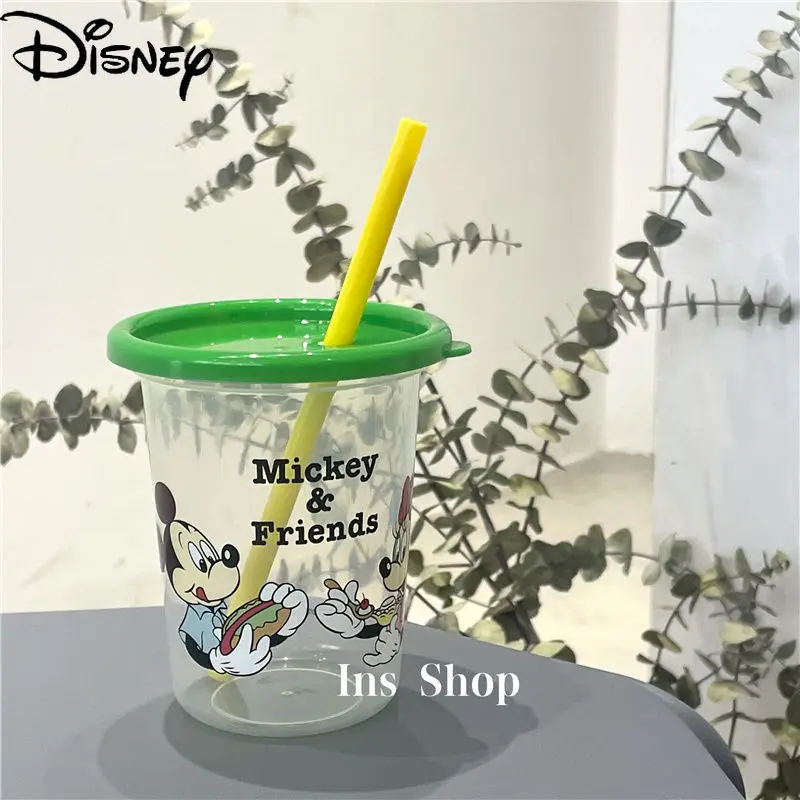 

Disney Straw Cup Summer Student Plastic Water Cup Cute Cartoon Mickey Minnie Straw Cup Drop-resistant Cup