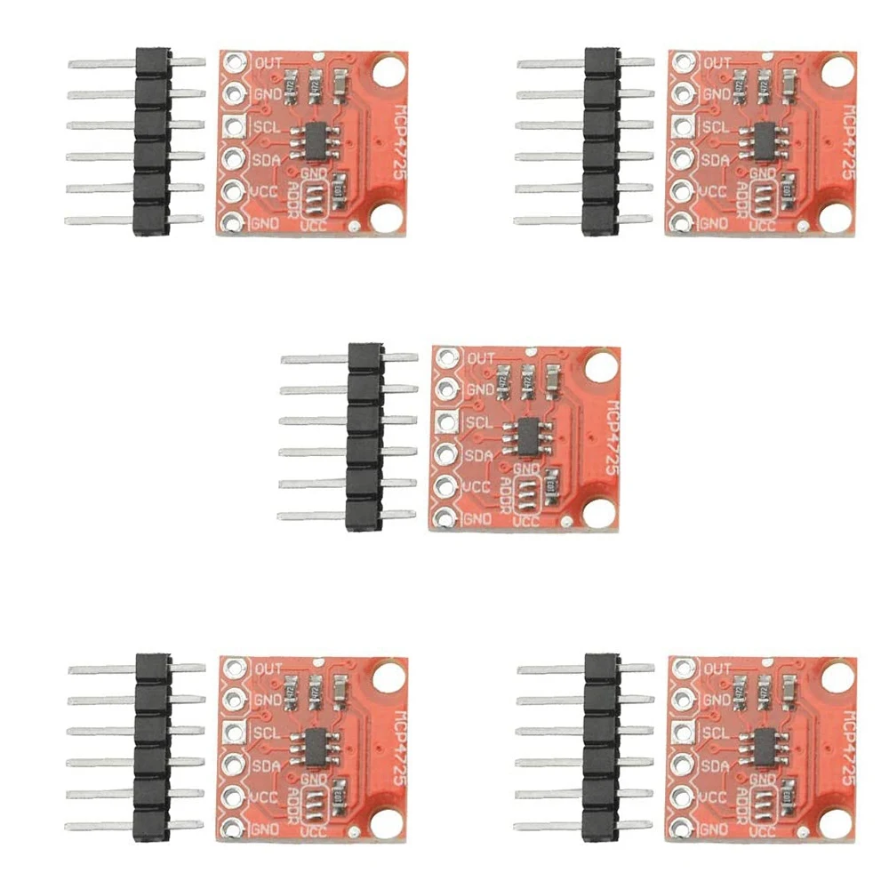

5Pcs MCP4725 Breakout Module I2C DAC Development Board 2.7V to 5.5V Supply