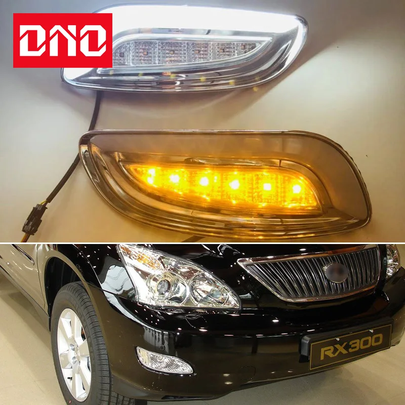 

DNO LED Daytime Running Headlamps For Lexus RX300 RX330 RX350 2003 2004 2005 - 2008 2009 Daylights Yellow Turn Signal Car DRL