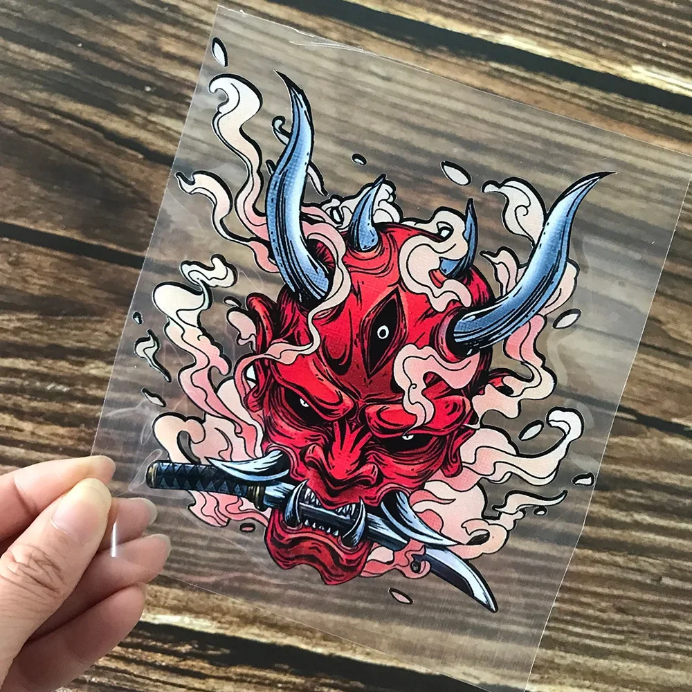 

JDM Светоотражающие Японские Автомобильные Наклейки Onimusi, праджна онимуша, маска, Стайлинг автомобиля, мотоциклетная переводная картинка Monster для YAMAHA Honda CBR HRC