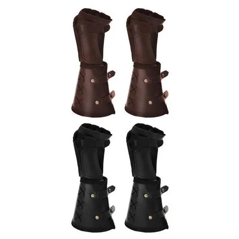 

Medieval Armor Gloves Men Steampunk Warrior Gauntlet Renaissance Knights Artificial Leather Wristband Wrist Guards Cosplay Props