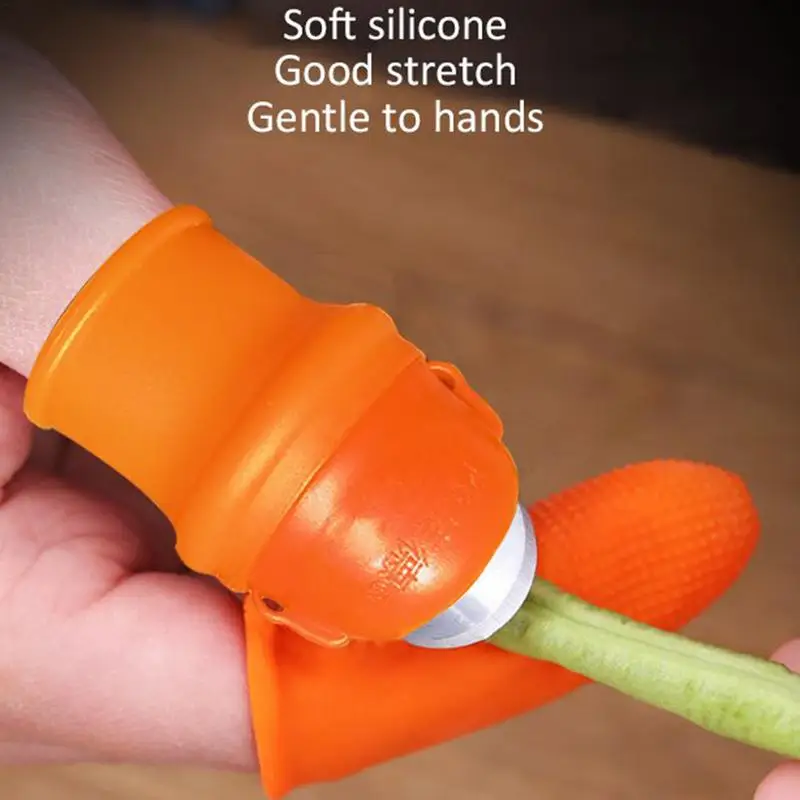 

Orange Thumb Finger Protector Gears Cutting Vegetable Harvesting Fruit Picking Knife Pinching Plant Blade Scissors Garden Tool