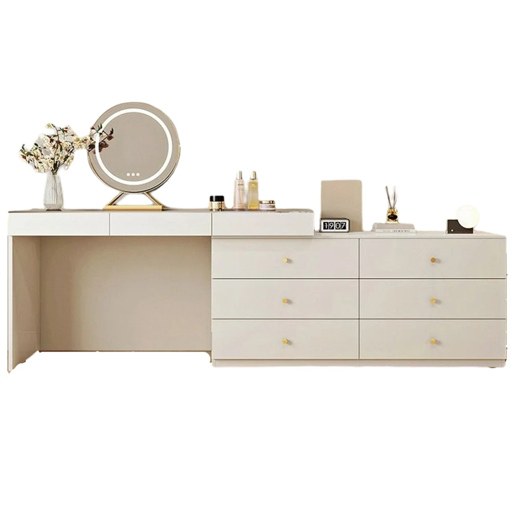

Scalable Dressing Table Bedroom Make-up Table Bucket Cabinet Integration Rotatable Angle Wood-based Panel