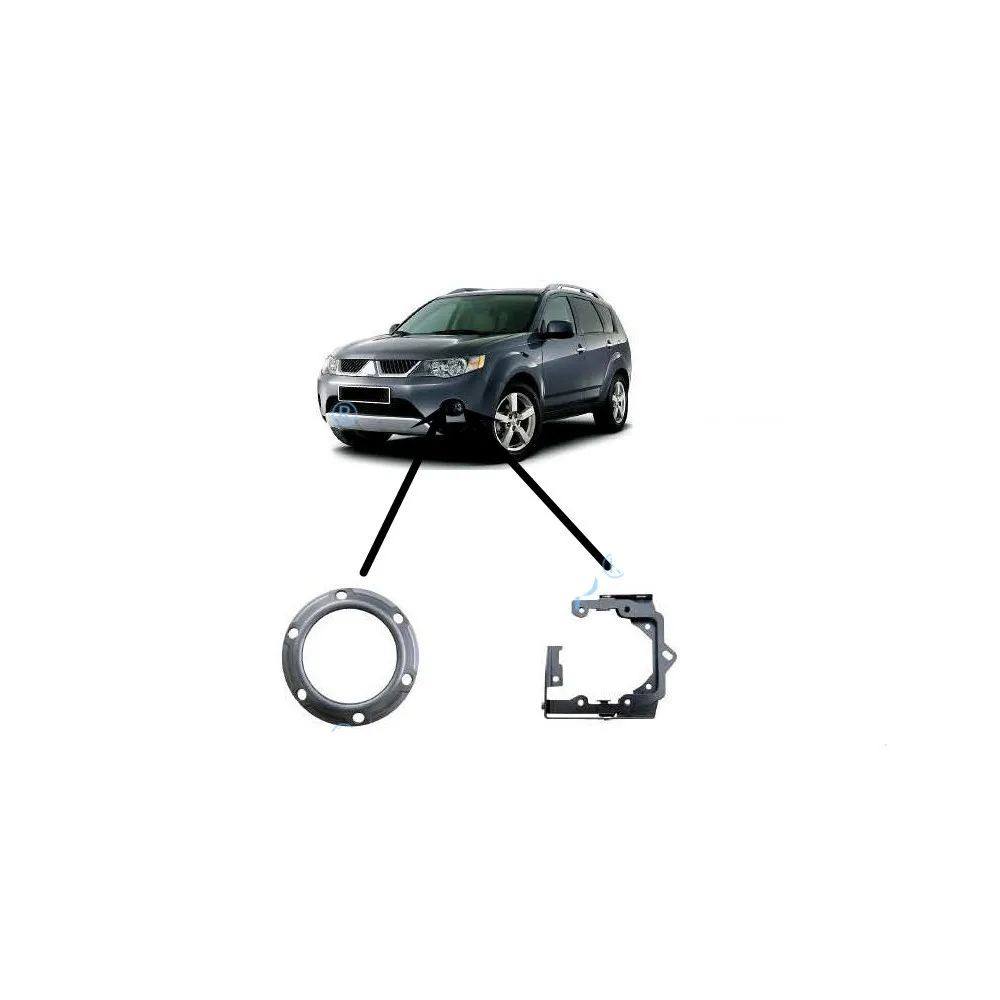 

1 Piece Silver Front Bumper Fog Light Cover for Airtreck Lamp Cover for Outlander Ex 2007-2009 Lights Steel Support