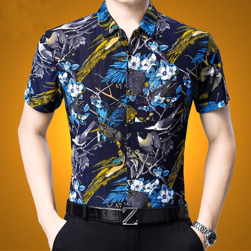 Summer Multicolor Printing Single Breasted Mens Designer Clothes 2023 New Male Clothes Streetwear T-Shirt Tops Trend Business
