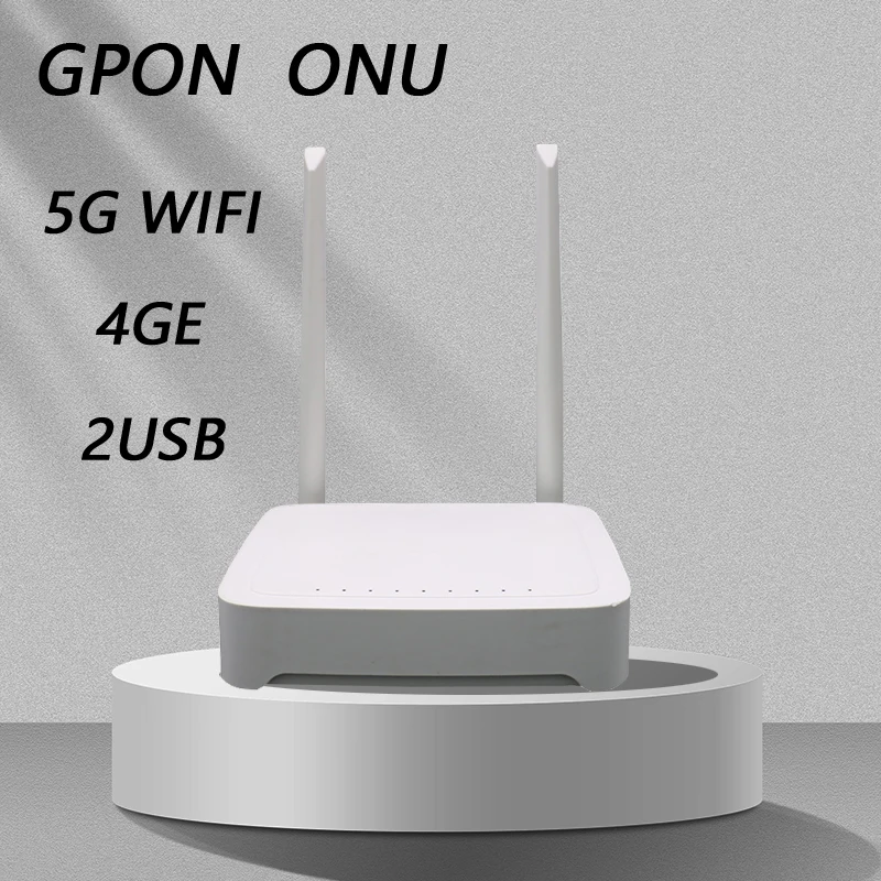 GPON ONU ONT H3-2S 4GE +2USB+2.4G/5G WIFI Dual Band  Antenna Includes Remote Control FTTH Router Second Hand Free Shipping