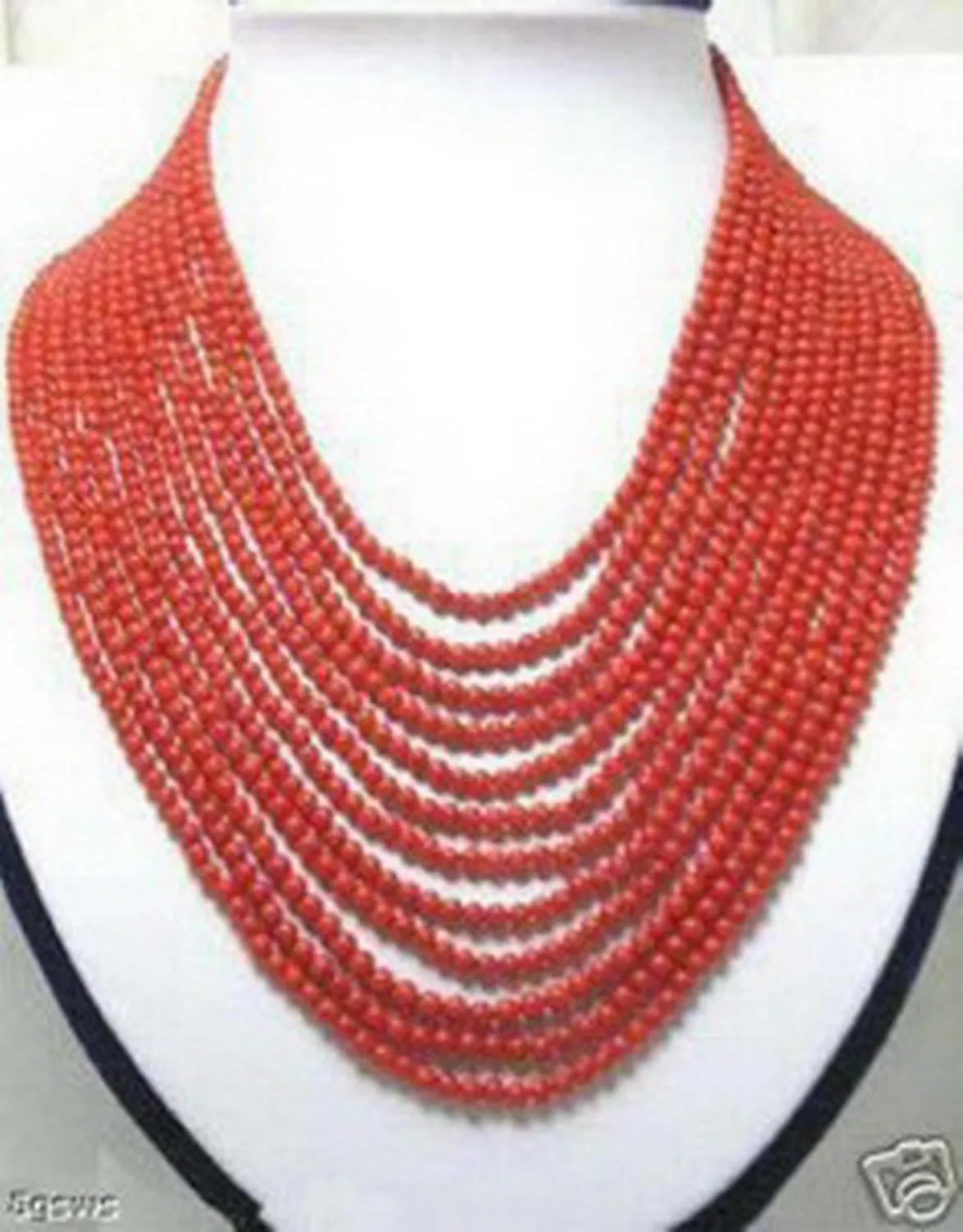 Длинное ожерелье из тибетских небольших красных коралловых бусин 100 дюйма 5 мм-6