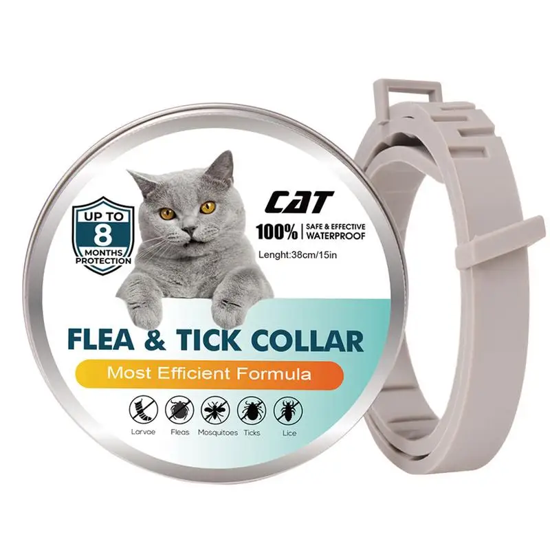 

Pet Flea Collar Dog Cat Safe Useful Tick Prevention Control Necklace Waterproof Durable For Protection Against Fleas Mosquitoes