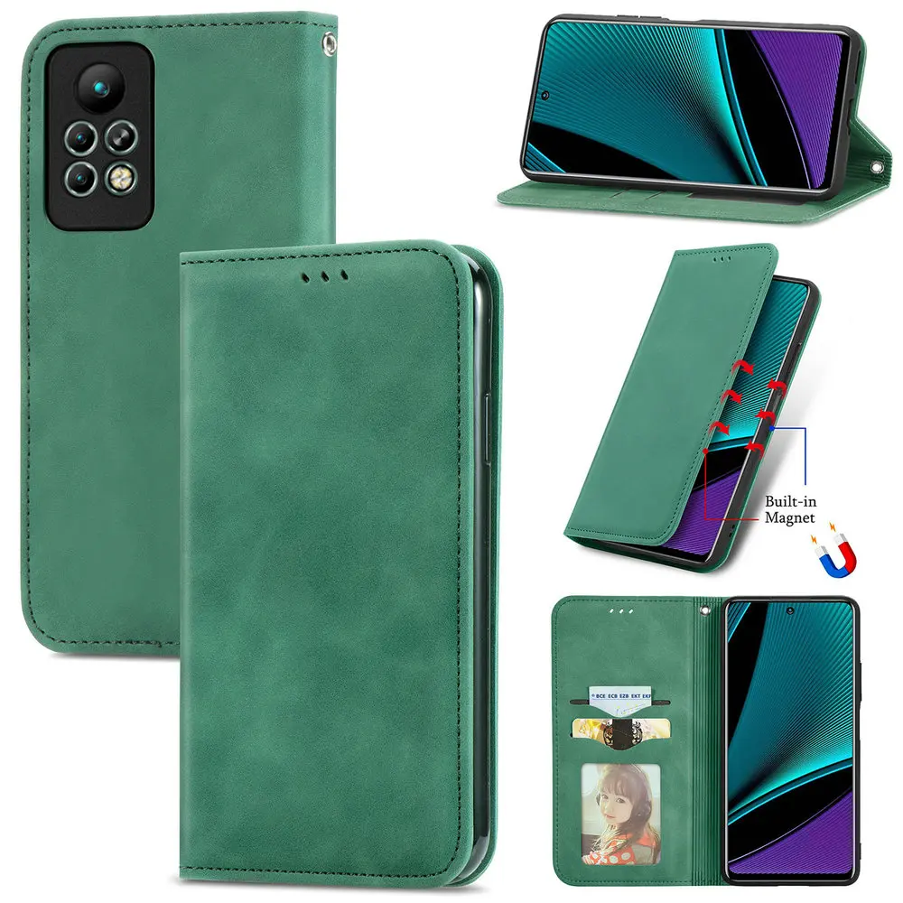 for infinix note 11 pro luxury case smooth wallet leather book shield infinix note11 case note 11pro flip cover phone shockproof free global shipping