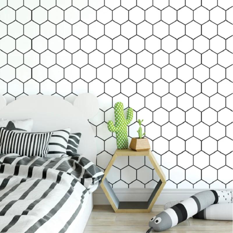 

2022 Water and Oil Resistant Wall Sticker White Hexagon Kitchen Backsplash Bathroom Tile Peel and Stick Vinyl Home Decor 30x30CM