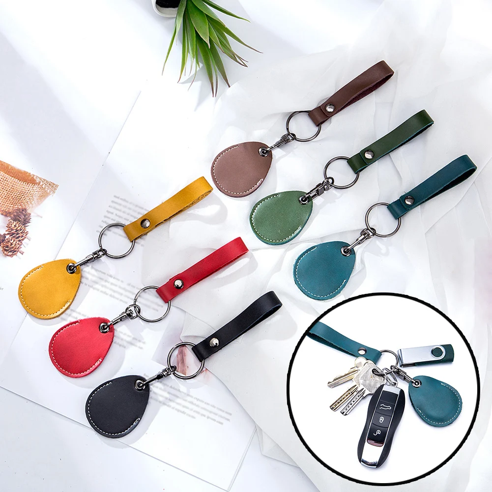 

Vintage Leather Key Case Keychain Doorlock Access Control Tags Keyfob Tag ID Card Case Keychain Access Card Bag Key Tag Key Ring