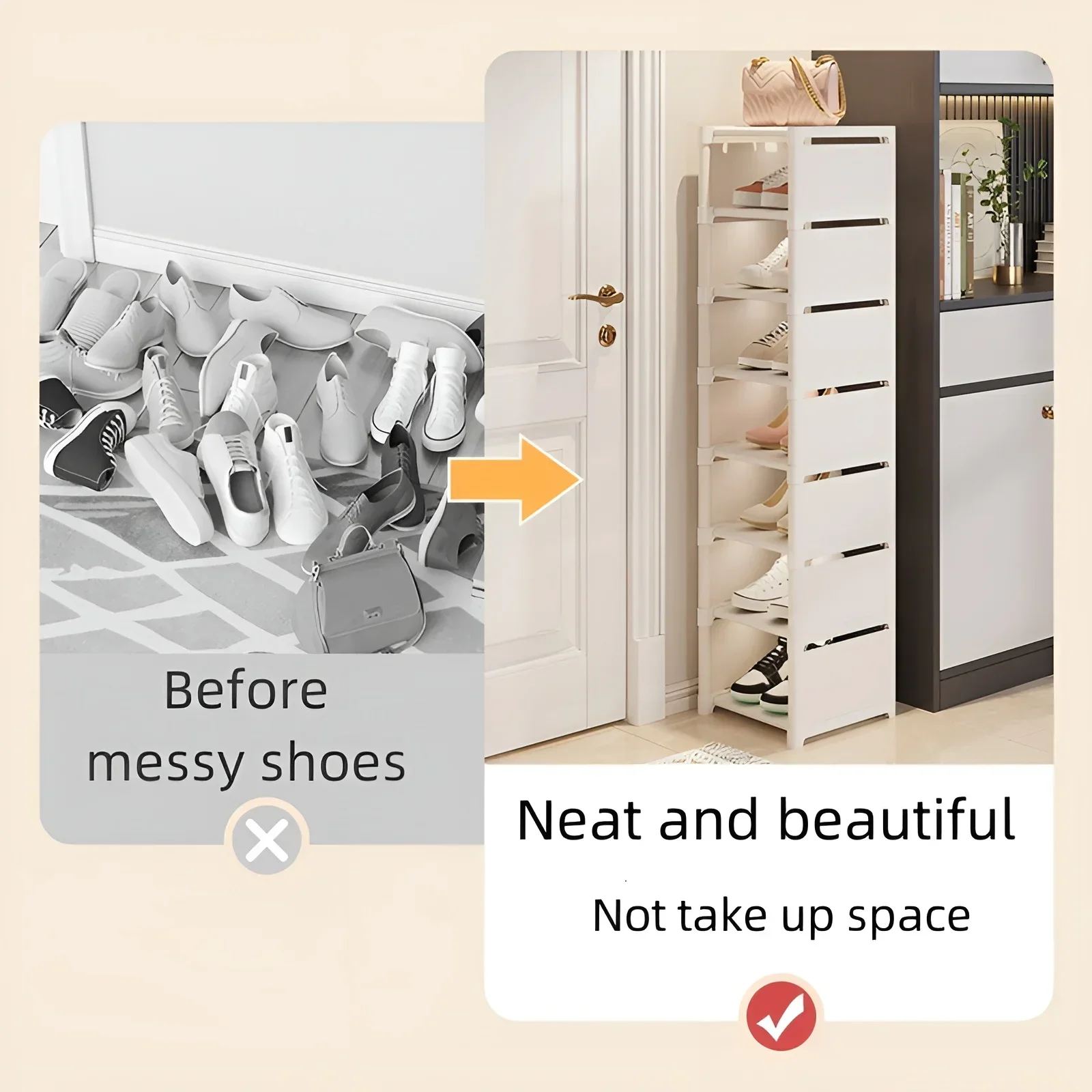 1 шт. 6/8-слойный органайзер для обуви компактный металлический каркас и тканевая