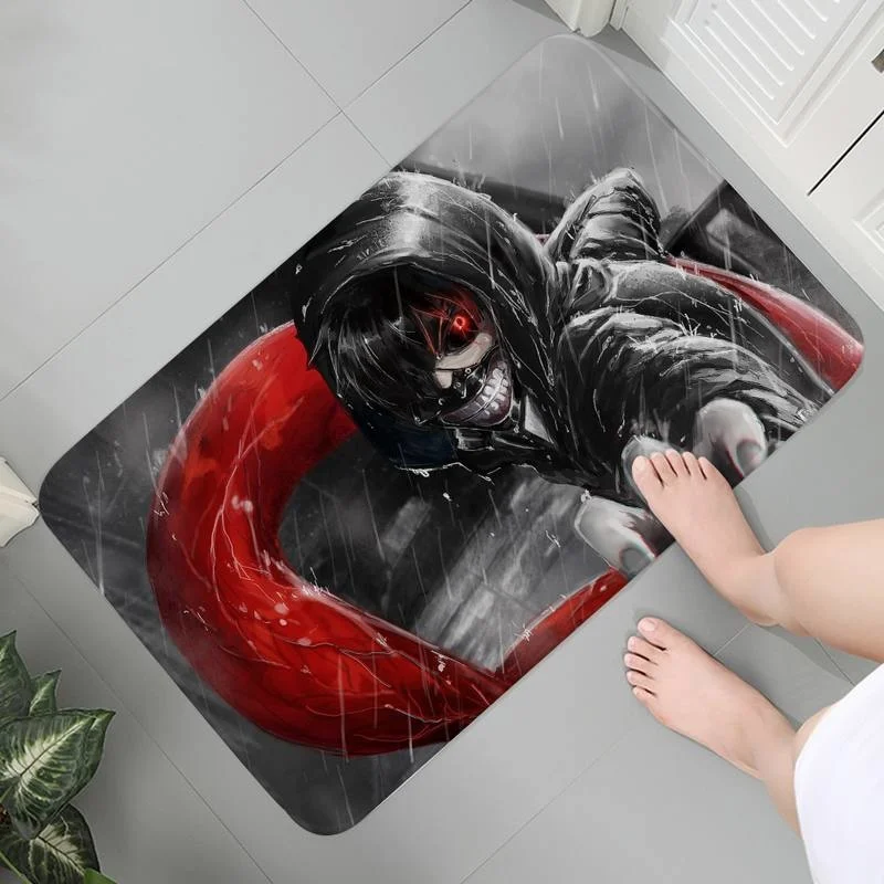 

Carpet Washable Entrance Flannel Living Room Rug Mats Modern Children Crawling Tokyo Ghoul Anime Lounge Rug Mat bedside