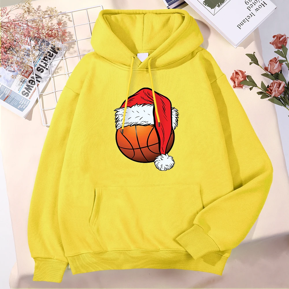 

Christmas Basketball Ball Santa Hat Funny Sport Xmas Vectorized Men Hoody Chrimbo Gift Fashion Tracksuit Harajuku Soft Pullover