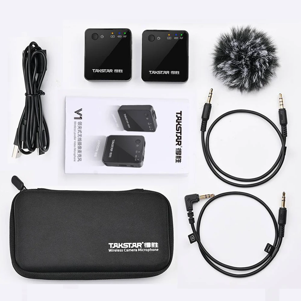 TAKSTAR V1 2 4G беспроводной микрофон Lavalier 50 м дальность передачи с 3 5 мм TRS &amp TRRS аудио