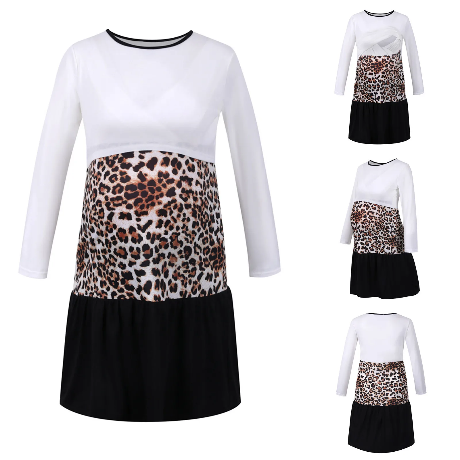 

Maternity Dress Polyester wear Daily Woman Dress Pockets Cotton