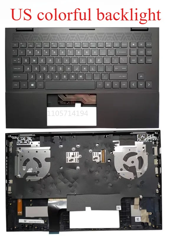 Фото Новая клавиатура с RGB-подсветкой и тачпадом для HP OMEN 15-EK 15-EN TPN-Q236 Q238 Q208, американская раскладка, M00667-001 №3
