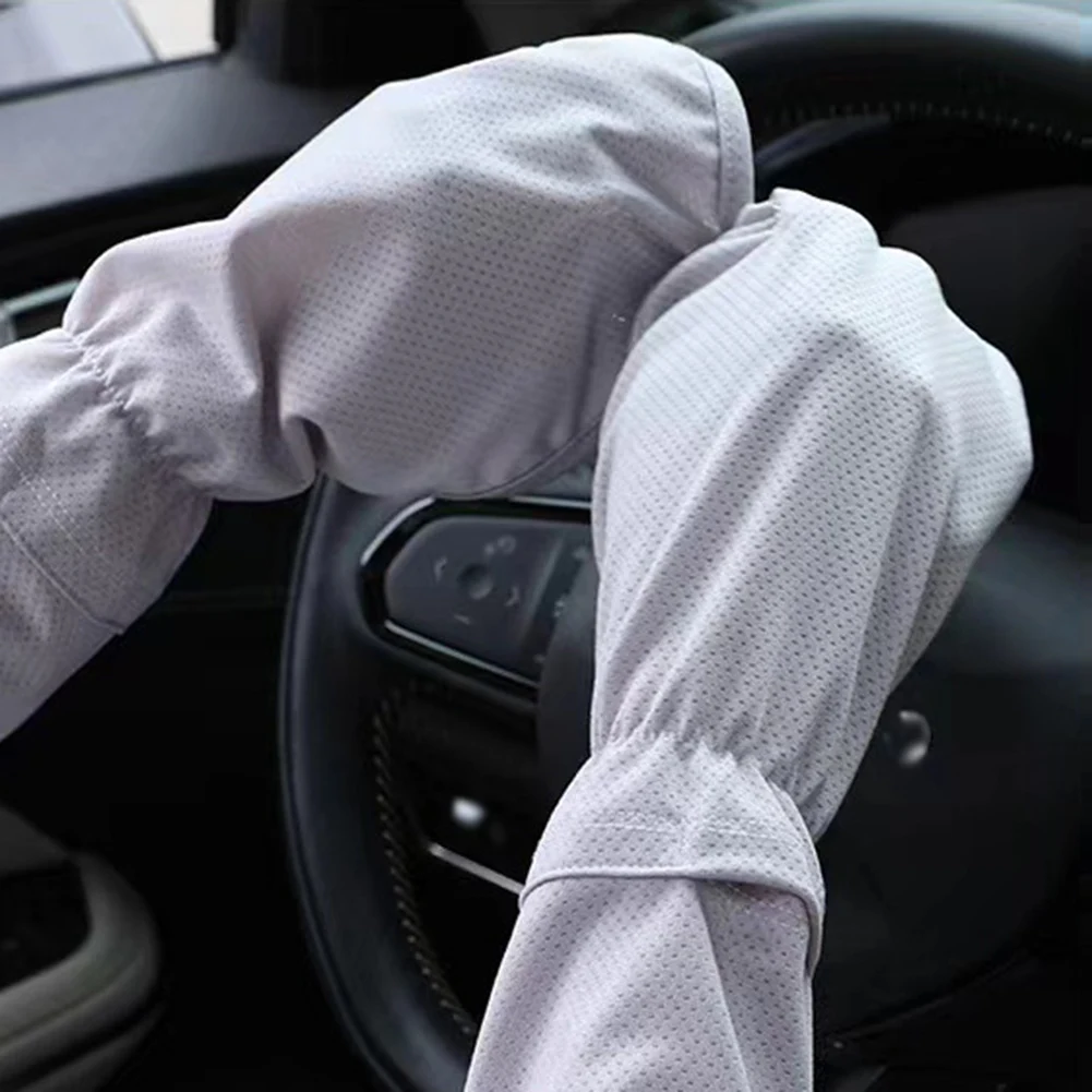 

Ice Sleeve Gloves Drive Female Sun Protection Sleeve Protective Sleeve Cycling Anti-UV Solid Color Cover Finger Full Sleeve New