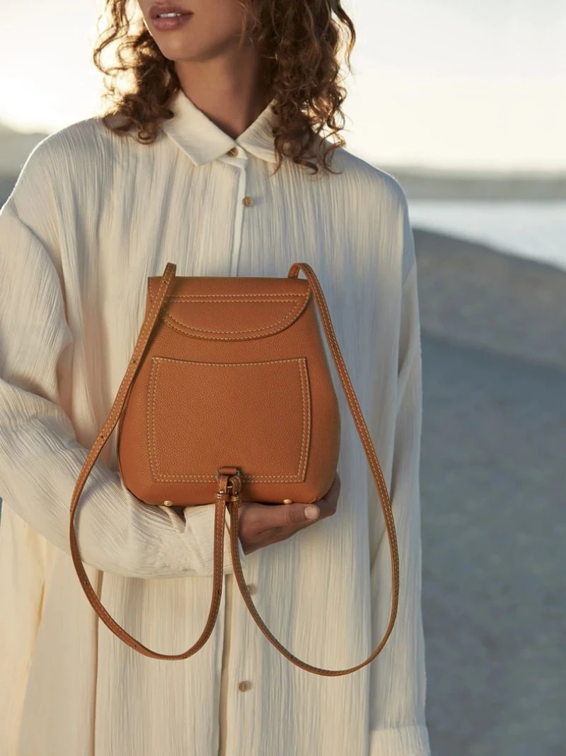 

Маленький кожаный женский рюкзак POLENE, новинка зимы 2022, усовершенствованный рюкзак Poleno на одно плечо, через плечо