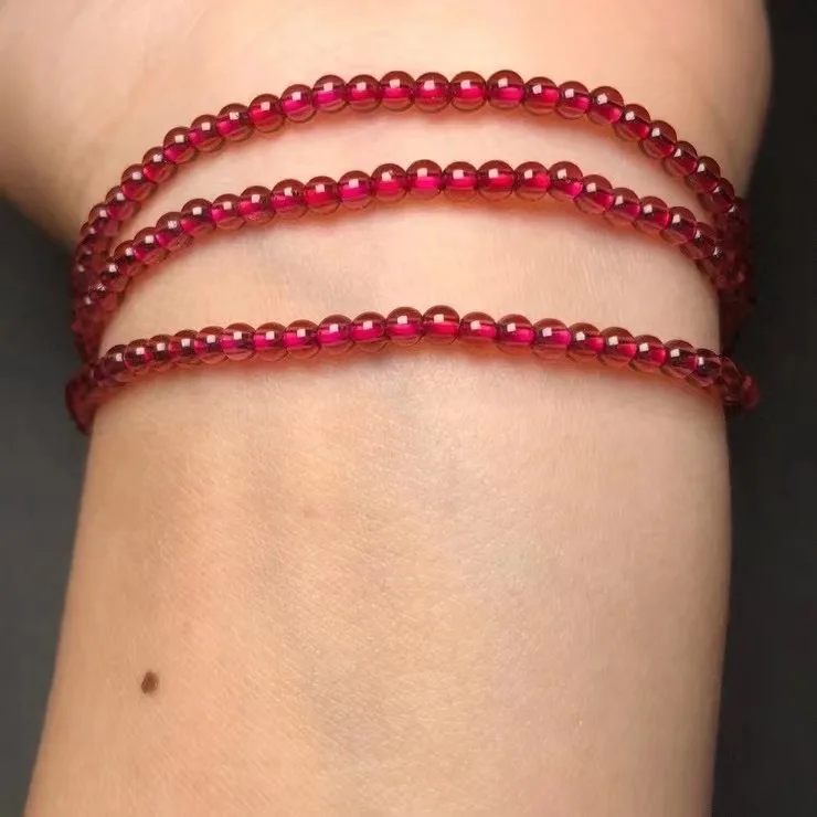 

Браслет из натурального граната, 3 мм