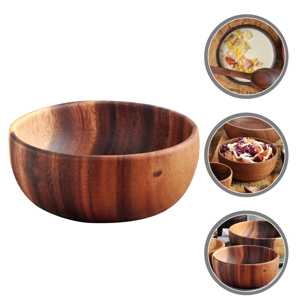 

Bowl Wooden Bowls Salad Soup Fruit Ramen Wood Dessert Japanese Rice Dinner Serving Prep Cerealmetal Ice Kitchen Round Small Side