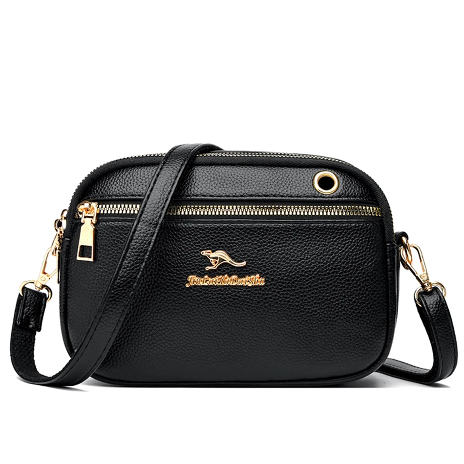 

2023 New Soft Leather Shoulder Messenger Bag Luxury Designer Ladies Shell Bags Women's Simple Mobile Phone Coin Purses Handbags