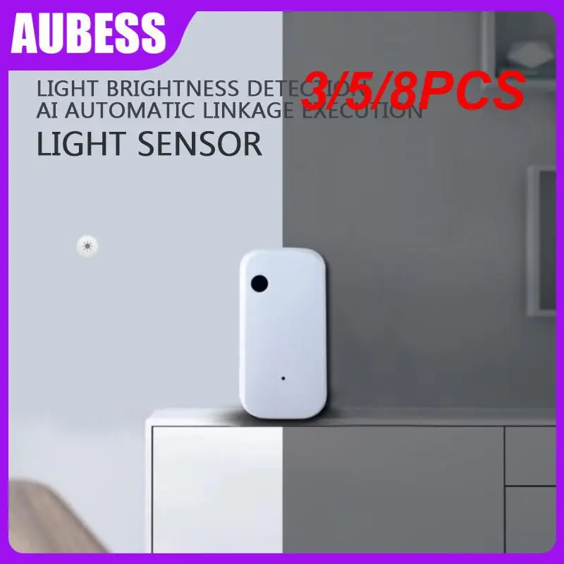 

3/5/8PCS Zigbee Hub Is Required Illuminance Sensor Smart Light Sensor Tuya Zigbee Wifi Brightness Sensor Smart Home