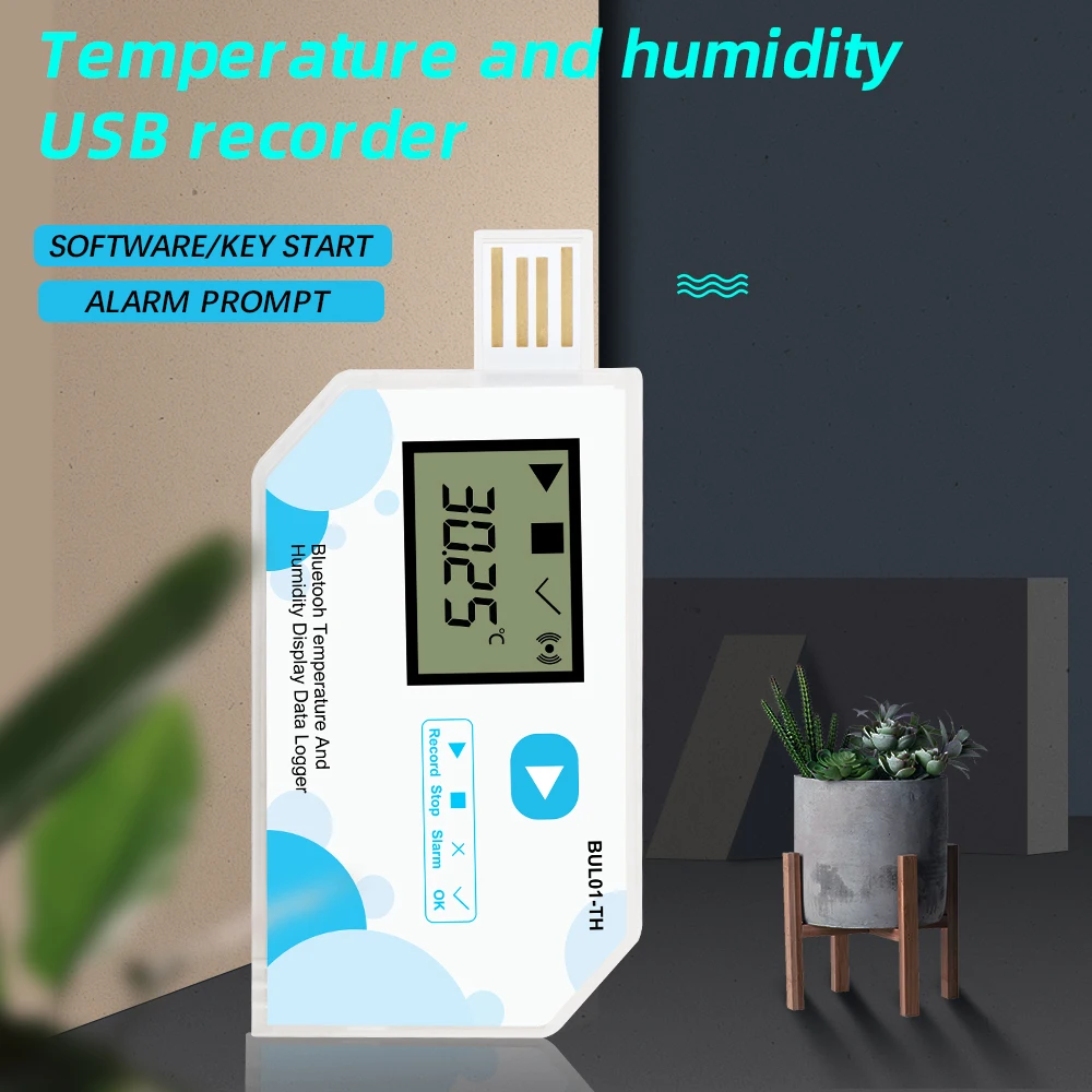 

Blue tooth Wireless Temperature Humidity data logger 180days data recorder 14400 Points for Medicine food, chemical Mobile APP