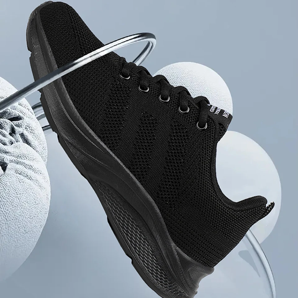 Loekeah Running Shoes Ladies Breathable Casual Shoes Light Weight Outdoor Sports Shoes Breathable Lace-Up Platform Sneakers