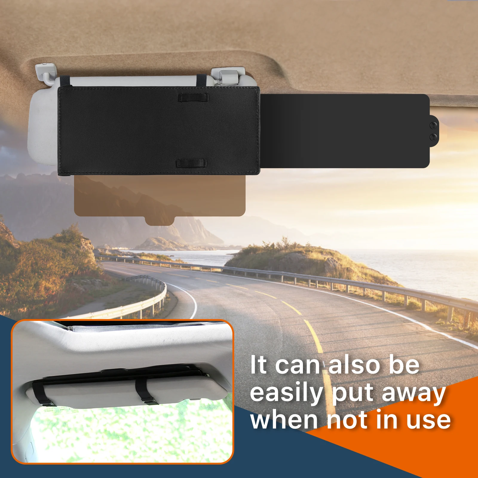 

Car Sun Visor Extender Retractable Anti-UV Automobile Windshield Sunshade Protects Universal Anti-Glare Window Sun Blocker