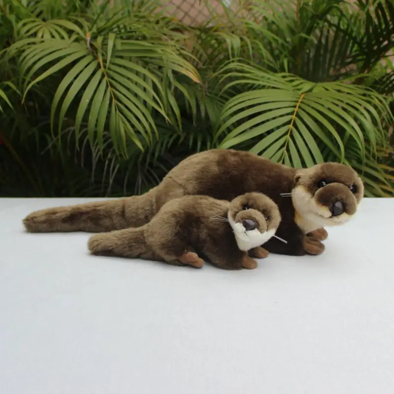 Реалистичная Коричневая Выдра Мягкая Наполненная Дикая Плюшевая Игрушка Эмуляционная Кукла Kid Девочка Мальчик День Рождения Рождественский Подарок 1шт.