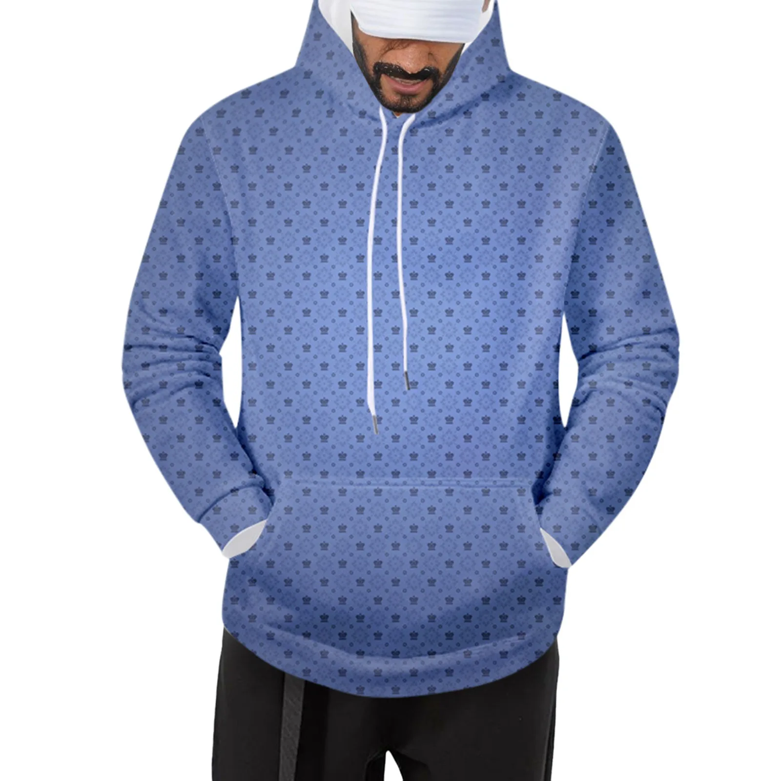 

Vintage Hoodies For Men Oversize 3d Digital Printed Pullover Tops Drawstring Pocket Long-Sleeve Hooded Sweetshirts Casual Tunic