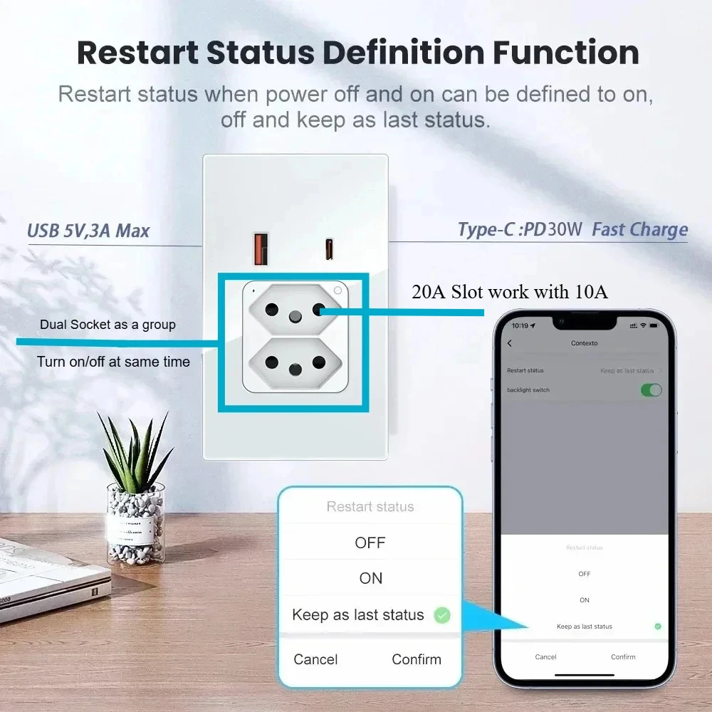 Умная розетка USB Type-C PD 30 Вт