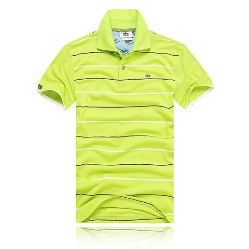 men fashion sport cotton polo tee shirts short sleeve stripe design T-shirt golf wear male tops